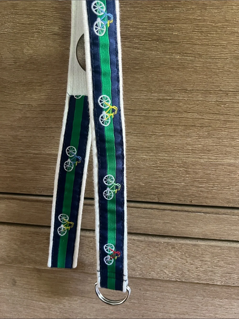 Baby boy Ralph Lauren Striped Bicycle Embroidered Fabric Belt - Blue & Green